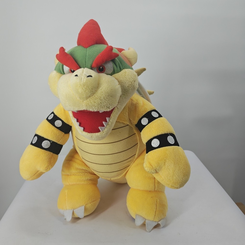 RARE 15" Bowser King Koopa Nintendo Super Mario Bros 2018 Build A Bear Plush